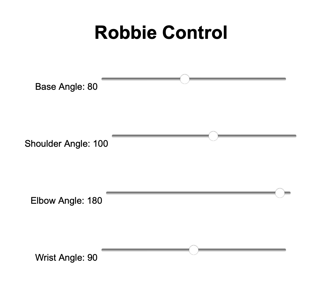Robbie V2 web UI control